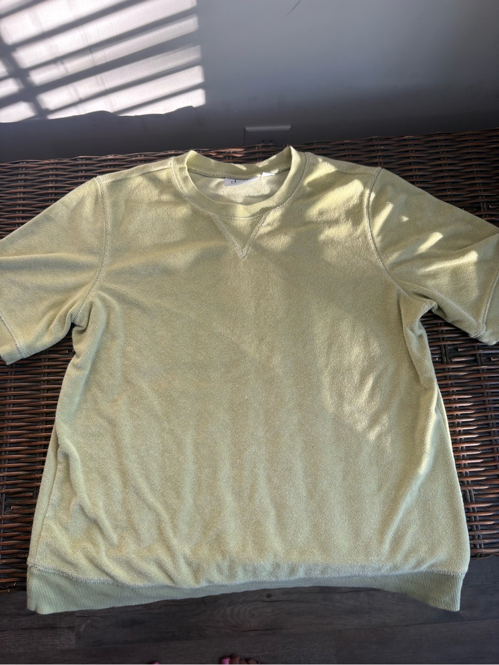 Denim&Co Short-Sleeve Crewneck Tee in Light Green